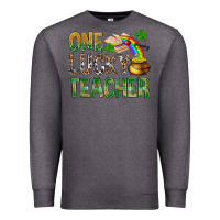 Charcoal Heather one lucky teacher st patricks Premium Sweatshirt - NancyCooperArtShop