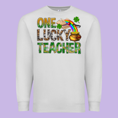 One Lucky Teacher St Patricks Premium Sweatshirt Designed By Nancycooperartshop
