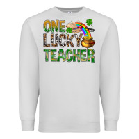 Dove Grey one lucky teacher st patricks Premium Sweatshirt - NancyCooperArtShop