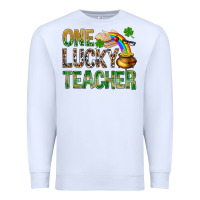 White one lucky teacher st patricks Premium Sweatshirt - NancyCooperArtShop