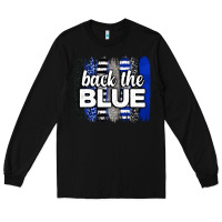 Black Back the blue brushstrokes Long Sleeve Tee - Neo Western