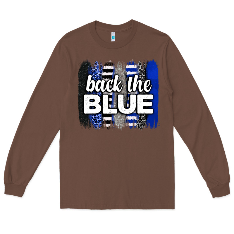 Back The Blue Brushstrokes Long Sleeve Tee by Neo Western | Teevron