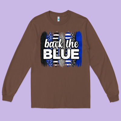 Back The Blue Brushstrokes Long Sleeve Tee Designed By Neo Western