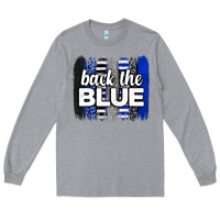 Heather Grey Back the blue brushstrokes Long Sleeve Tee - Neo Western