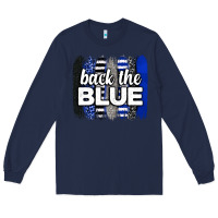 Navy Back the blue brushstrokes Long Sleeve Tee - Neo Western
