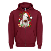 Burgundy christmas heifer Zipper Hoodie - JahusDesignShop