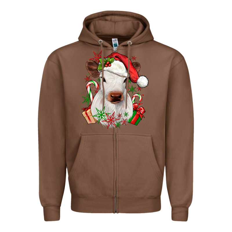 Christmas Heifer Zipper Hoodie by JahusDesignShop | Teevron