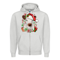 Dove Grey christmas heifer Zipper Hoodie - JahusDesignShop