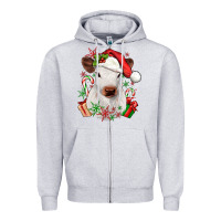 Heather Grey christmas heifer Zipper Hoodie - JahusDesignShop