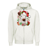 Oatmeal Heather christmas heifer Zipper Hoodie - JahusDesignShop