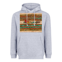 Heather Grey arrow wooden sunflower Heavyweight Hoodie - Artiststas