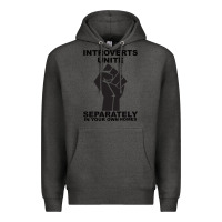 Charcoal Heather introverts unite seperately in your own homes Premium Hoodie - Bettercallsaul