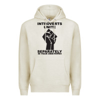 Oatmeal Heather introverts unite seperately in your own homes Premium Hoodie - Bettercallsaul