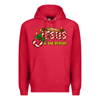 Cardinal jesus is the reason with christmas candy ado Premium Hoodie - AdoDesignShop