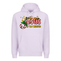 Lilac jesus is the reason with christmas candy ado Premium Hoodie - AdoDesignShop