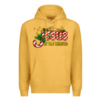Mustard jesus is the reason with christmas candy ado Premium Hoodie - AdoDesignShop