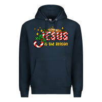 Navy jesus is the reason with christmas candy ado Premium Hoodie - AdoDesignShop