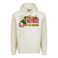 Oatmeal Heather jesus is the reason with christmas candy ado Premium Hoodie - AdoDesignShop