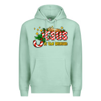 Seafoam jesus is the reason with christmas candy ado Premium Hoodie - AdoDesignShop