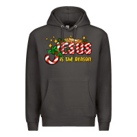 Smoke jesus is the reason with christmas candy ado Premium Hoodie - AdoDesignShop