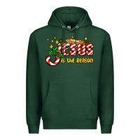 Sports Green jesus is the reason with christmas candy ado Premium Hoodie - AdoDesignShop