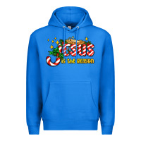 True Royal jesus is the reason with christmas candy ado Premium Hoodie - AdoDesignShop
