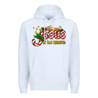 White jesus is the reason with christmas candy ado Premium Hoodie - AdoDesignShop