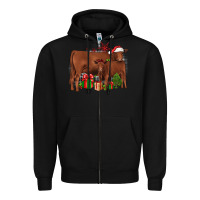 Black Christmas Gelbvieh Zipper Hoodie - JahusDesignShop
