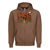 Chestnut Christmas Gelbvieh Zipper Hoodie - JahusDesignShop