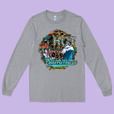 Hot Mom Summer Long Sleeve Tee Designed By Sublimationcraftshop