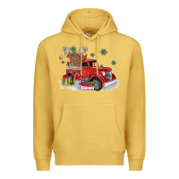 Antique Gold christmas truck Premium Hoodie - MaliasSmallBusiness