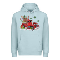 Blue Mist christmas truck Premium Hoodie - MaliasSmallBusiness
