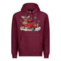 Burgundy christmas truck Premium Hoodie - MaliasSmallBusiness