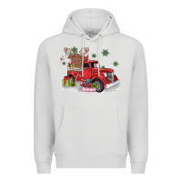 Dove Grey christmas truck Premium Hoodie - MaliasSmallBusiness