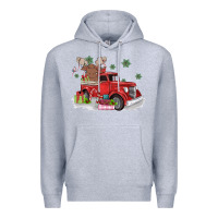 Heather Grey christmas truck Premium Hoodie - MaliasSmallBusiness