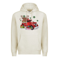 Oatmeal Heather christmas truck Premium Hoodie - MaliasSmallBusiness