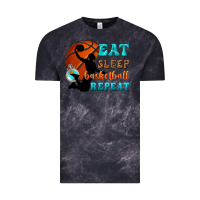 Cloud Black eat sleep basketball repeat Vintage Tee - texasbilliewilder