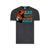 Vintage Black eat sleep basketball repeat Vintage Tee - texasbilliewilder