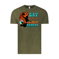 Vintage Olive eat sleep basketball repeat Vintage Tee - texasbilliewilder
