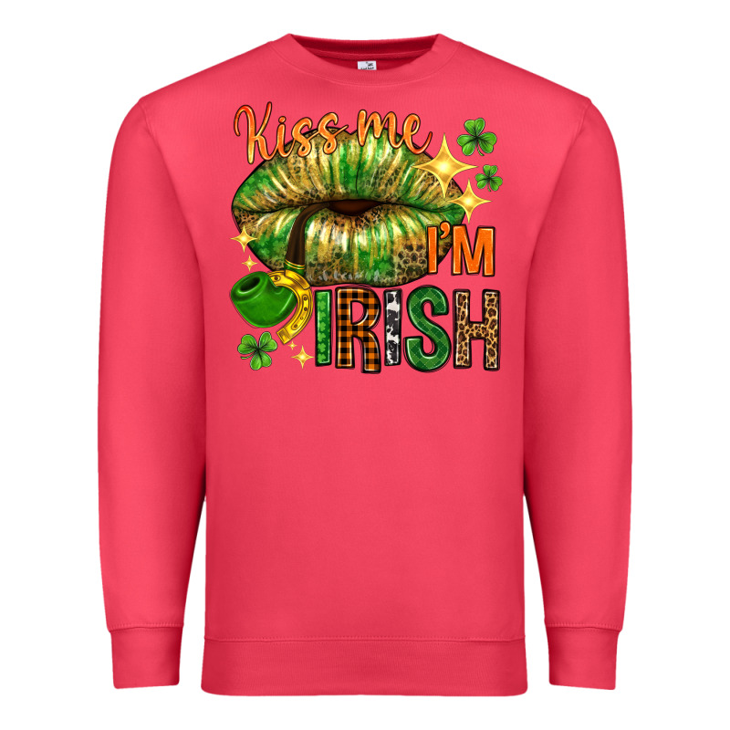 Kiss Me Im Irish With Lip Premium Sweatshirt by NancyCooperArtShop | Teevron