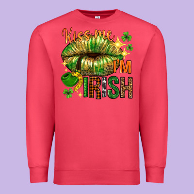 Kiss Me Im Irish With Lip Premium Sweatshirt Designed By Nancycooperartshop