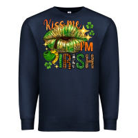 Navy kiss me im irish with lip Premium Sweatshirt - NancyCooperArtShop