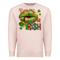 Pale Pink kiss me im irish with lip Premium Sweatshirt - NancyCooperArtShop