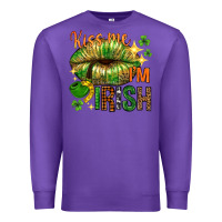 Purple kiss me im irish with lip Premium Sweatshirt - NancyCooperArtShop