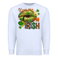 White kiss me im irish with lip Premium Sweatshirt - NancyCooperArtShop