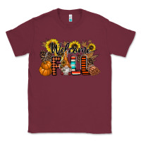 Burgundy Welcome Fall Pumpkin Classic Tee - CowhideDigitalArt