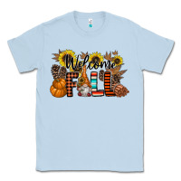 Dusty Blue Welcome Fall Pumpkin Classic Tee - CowhideDigitalArt