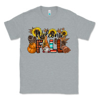 Heather Grey Welcome Fall Pumpkin Classic Tee - CowhideDigitalArt