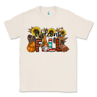 Natural Welcome Fall Pumpkin Classic Tee - CowhideDigitalArt