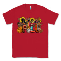Red Welcome Fall Pumpkin Classic Tee - CowhideDigitalArt